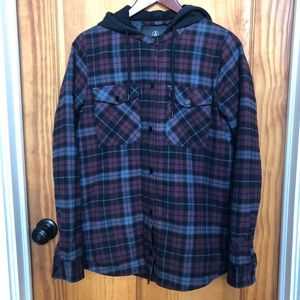 Volcom hooded flannel jacket